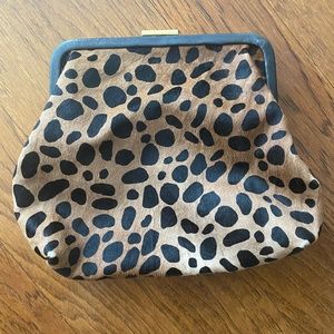 Clare V. Leopard Clutch (with gold chain)
